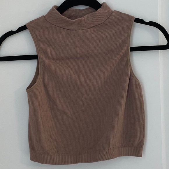 Brown Classic Cropped Halter Top - Picture 1 of 3